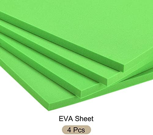 גיליונות קצף של Rebower Eva, [לפרויקטים של אומנויות ומלאכה] - 10x10 אינץ '7 ממ עובי / ירוק / 4 יח'